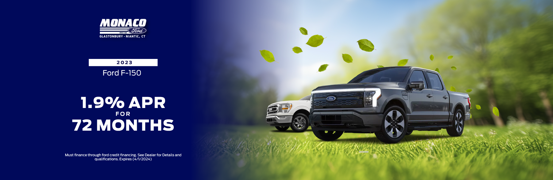 2023 Ford F-150 Truck 1.9% APR for 72 Months. 