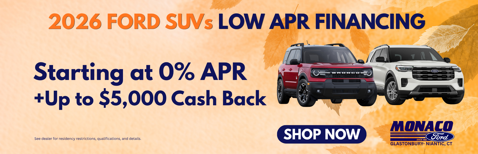 Low APR Financing Starting at 1.9% at Monaco Ford!