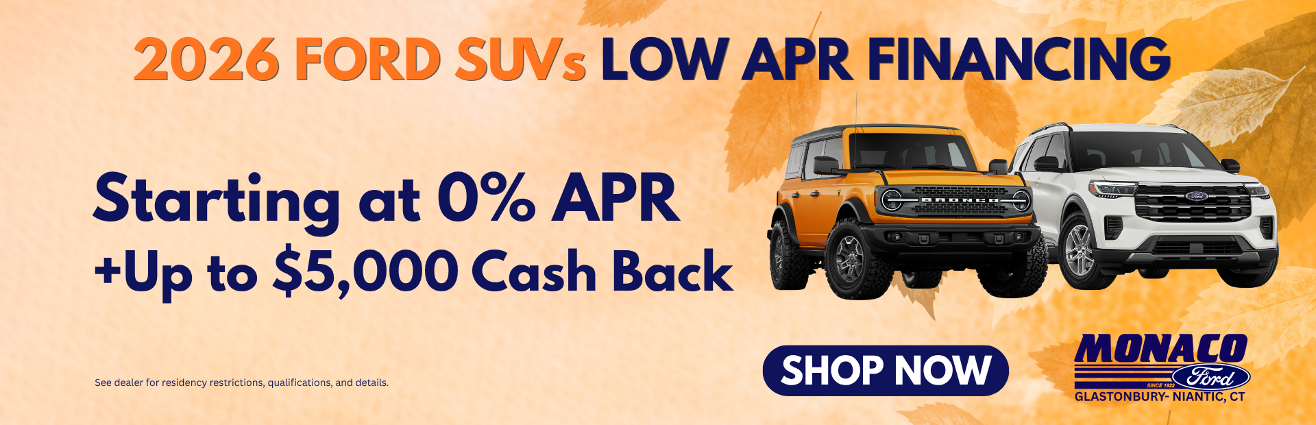 Low APR Financing Starting at 1.9% at Monaco Ford!