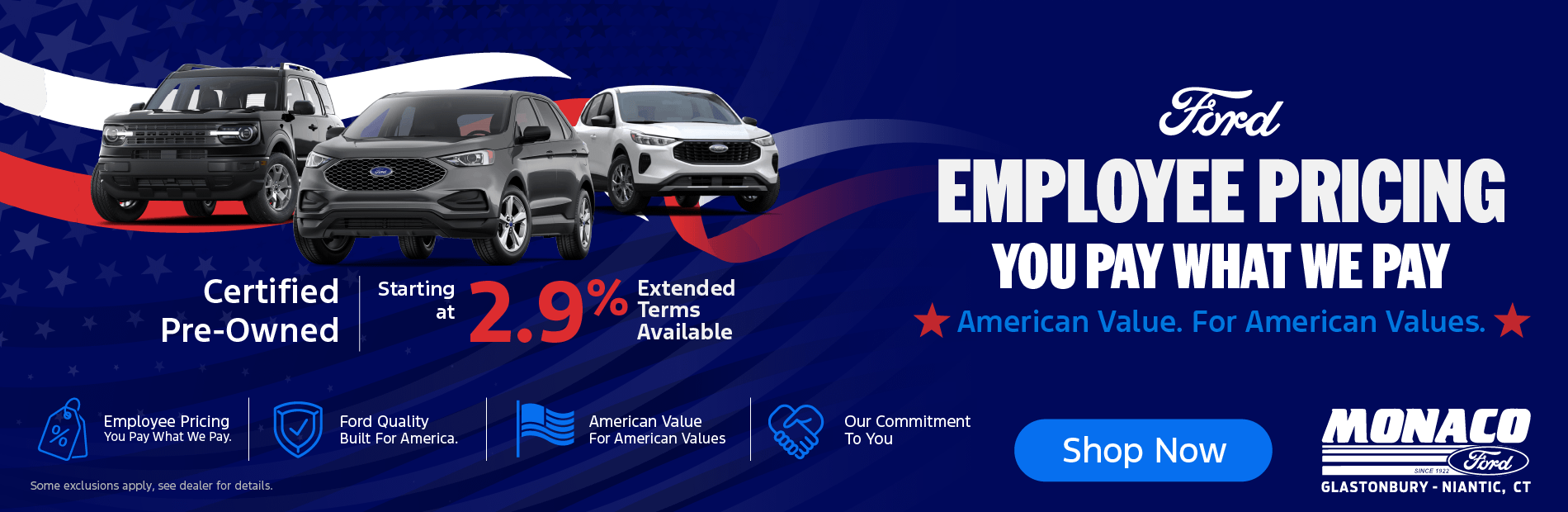 Certified Pre-Owned Vehicles at Monaco Ford!