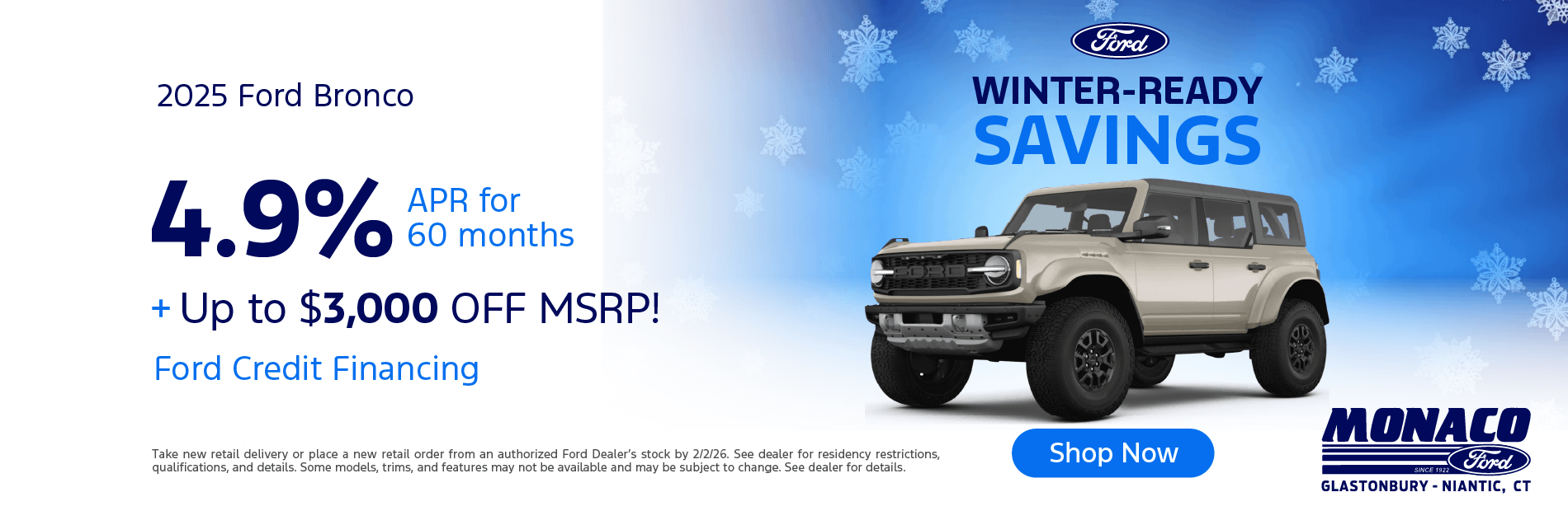 2025 Ford Bronco Lease Special!